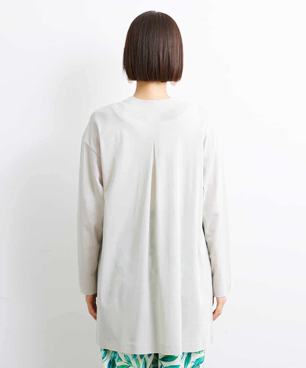 FMCJS02180 MICHEL KLEIN(ミッシェルクラン) [接触冷感]フライスロングカーディガン オフホワイト(81)