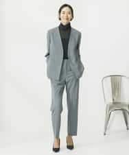 FMDAA10400 MICHEL KLEIN(ミッシェルクラン) ストレッチノーカラージャケット(セットアップ対応/3サイズあり) グレー(92)