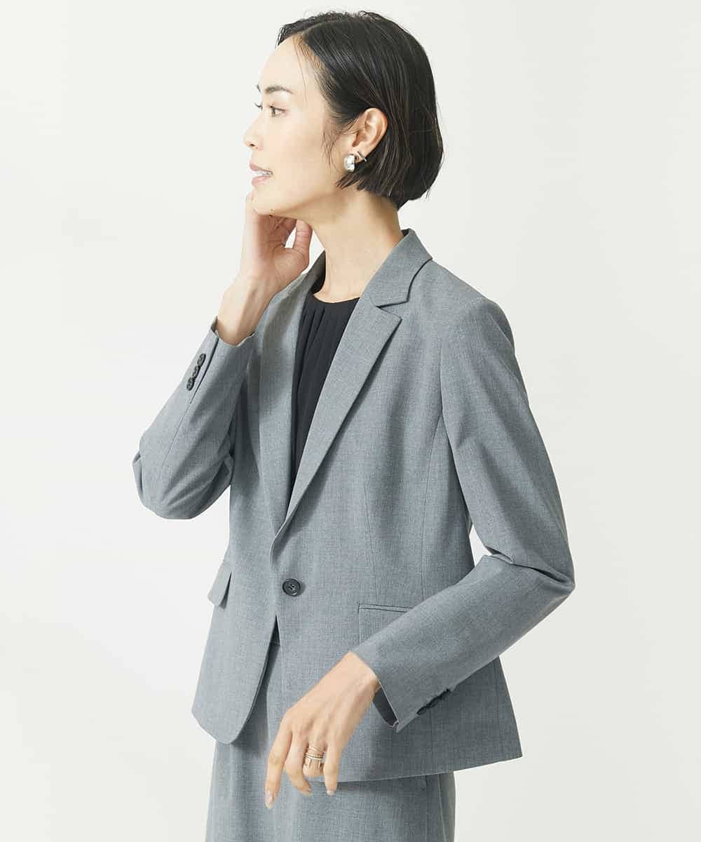 FMDAA11400 MICHEL KLEIN(ミッシェルクラン) ストレッチテーラードジャケット(セットアップ対応/3サイズあり/総裏) グレー(92)