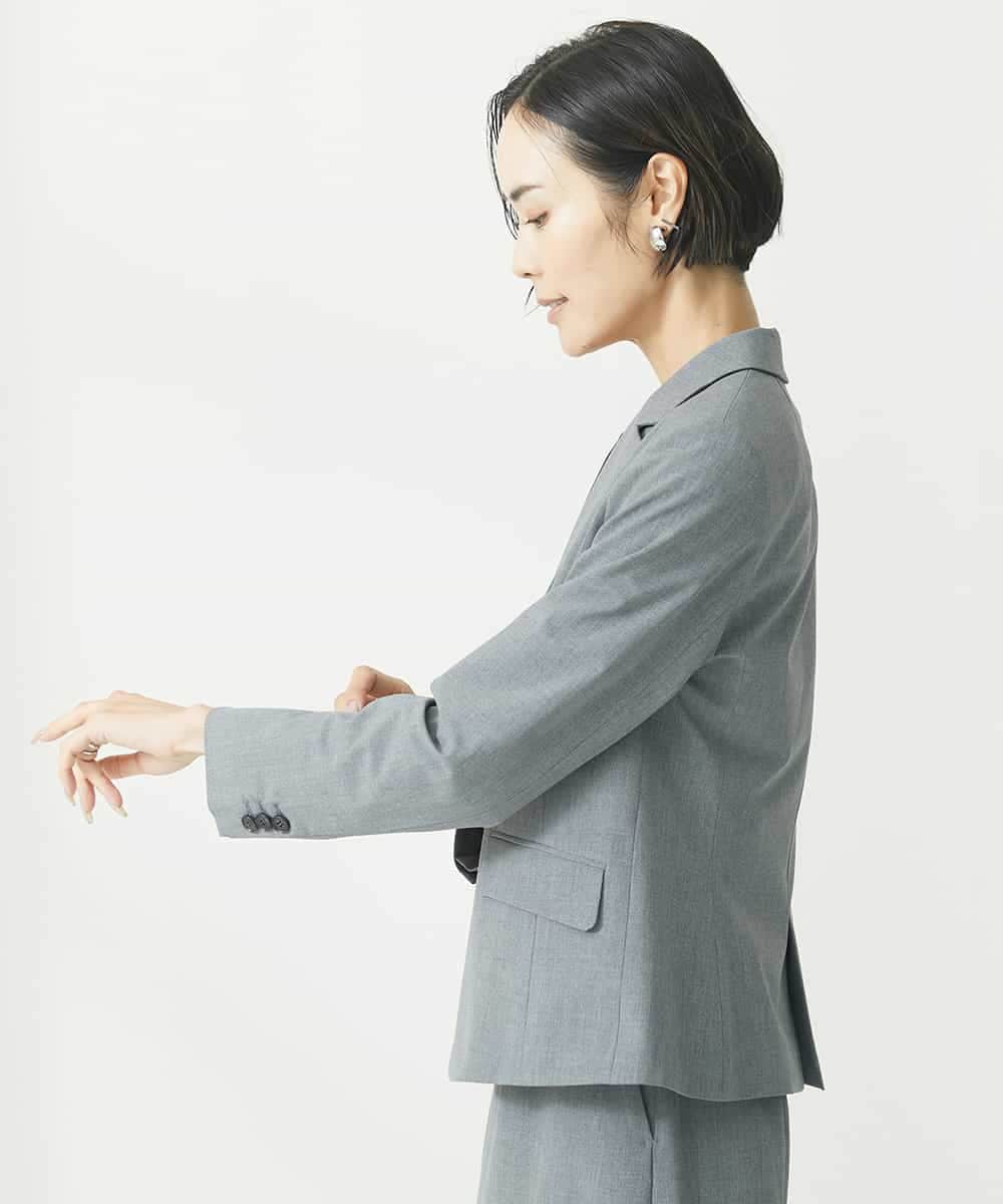 FMDAA11400 MICHEL KLEIN(ミッシェルクラン) ストレッチテーラードジャケット(セットアップ対応/3サイズあり/総裏) グレー(92)
