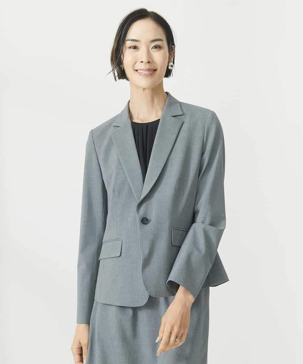 FMDAA11400 MICHEL KLEIN(ミッシェルクラン) ストレッチテーラードジャケット(セットアップ対応/3サイズあり/総裏) グレー(92)