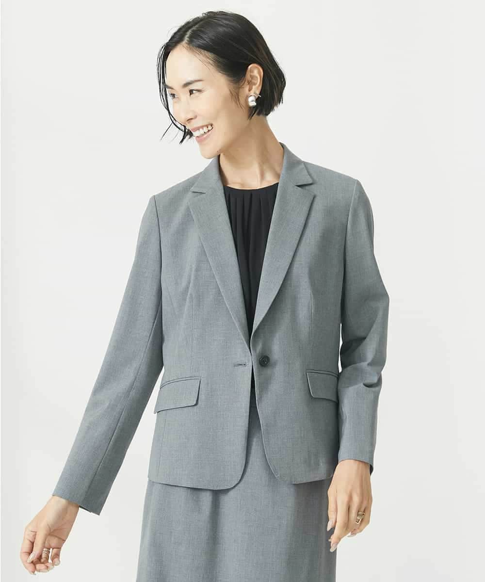 FMDAA11400 MICHEL KLEIN(ミッシェルクラン) ストレッチテーラードジャケット(セットアップ対応/3サイズあり/総裏) グレー(92)