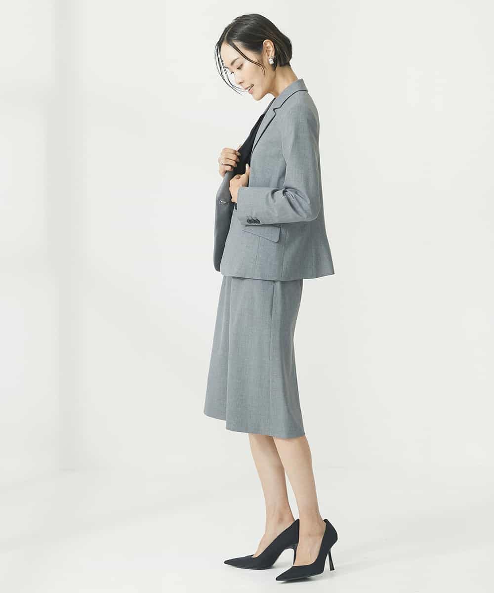 FMDAA11400 MICHEL KLEIN(ミッシェルクラン) ストレッチテーラードジャケット(セットアップ対応/3サイズあり/総裏) グレー(92)