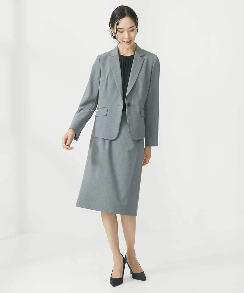 FMDAA11400 MICHEL KLEIN(ミッシェルクラン) ストレッチテーラードジャケット(セットアップ対応/3サイズあり/総裏) グレー(92)