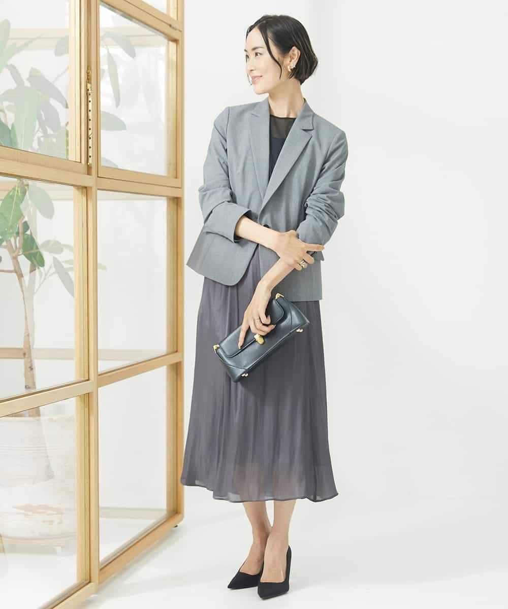 FMDAA11400 MICHEL KLEIN(ミッシェルクラン) ストレッチテーラードジャケット(セットアップ対応/3サイズあり/総裏) グレー(92)