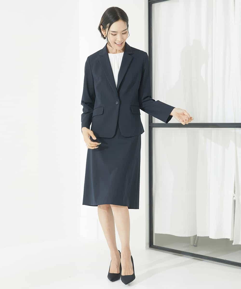 FMDAA11400 MICHEL KLEIN(ミッシェルクラン) ストレッチテーラードジャケット(セットアップ対応/3サイズあり/総裏) グレー(92)