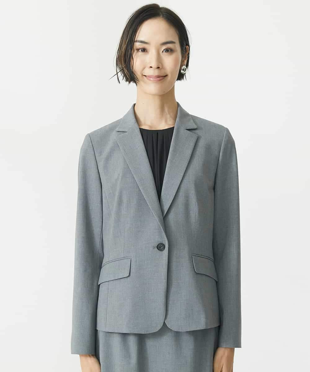 FMDAA11400 MICHEL KLEIN(ミッシェルクラン) ストレッチテーラードジャケット(セットアップ対応/3サイズあり/総裏) グレー(92)