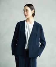 FMDAD25360 MICHEL KLEIN(ミッシェルクラン) [セットアップ対応]ノーカラージャケット ネイビー