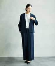 FMDAD25360 MICHEL KLEIN(ミッシェルクラン) [セットアップ対応]ノーカラージャケット ネイビー