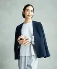 FMDAD25360 MICHEL KLEIN(ミッシェルクラン) [セットアップ対応]ノーカラージャケット ネイビー