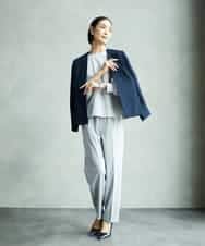 FMDAD25360 MICHEL KLEIN(ミッシェルクラン) [セットアップ対応]ノーカラージャケット ネイビー