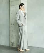 FMDAD25360 MICHEL KLEIN(ミッシェルクラン) [セットアップ対応]ノーカラージャケット ネイビー
