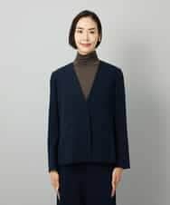 FMDAD25360 MICHEL KLEIN(ミッシェルクラン) [セットアップ対応]ノーカラージャケット ネイビー