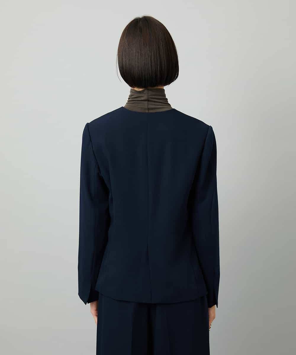 FMDAD25360 MICHEL KLEIN(ミッシェルクラン) [セットアップ対応]ノーカラージャケット ネイビー