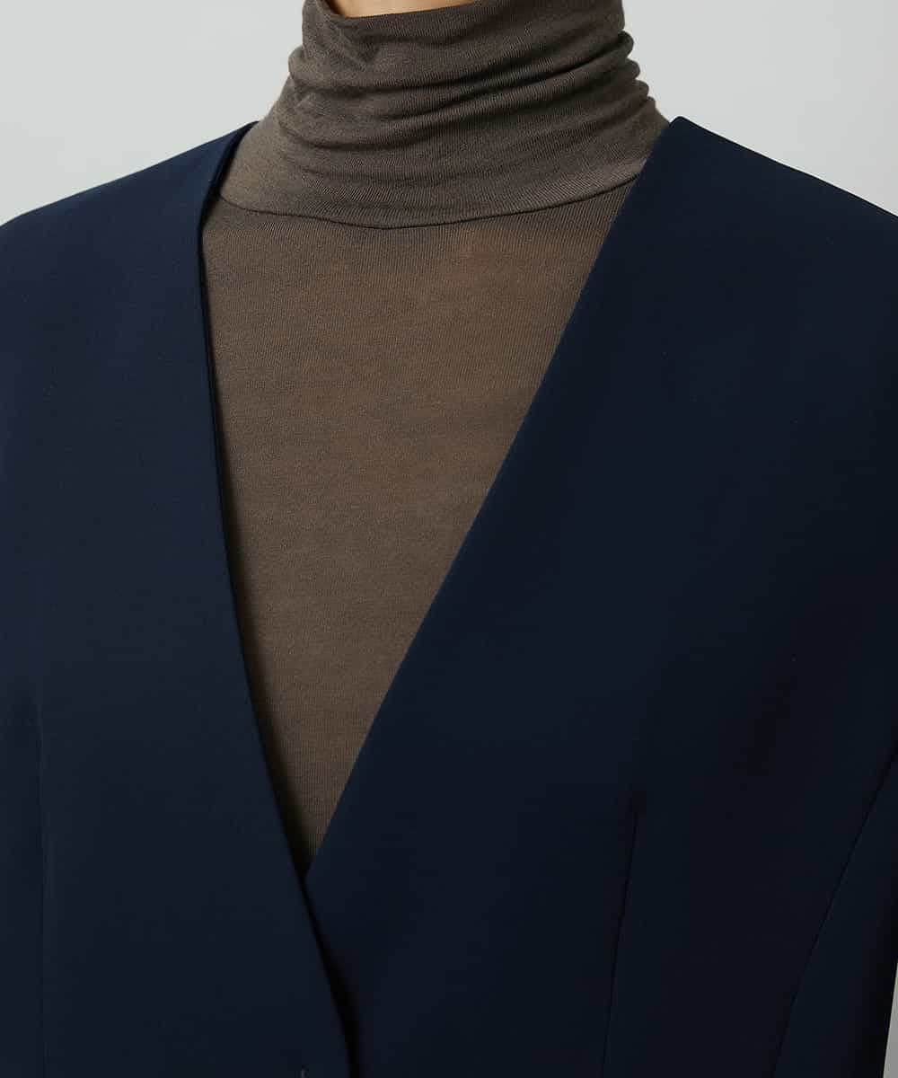 FMDAD25360 MICHEL KLEIN(ミッシェルクラン) [セットアップ対応]ノーカラージャケット ネイビー