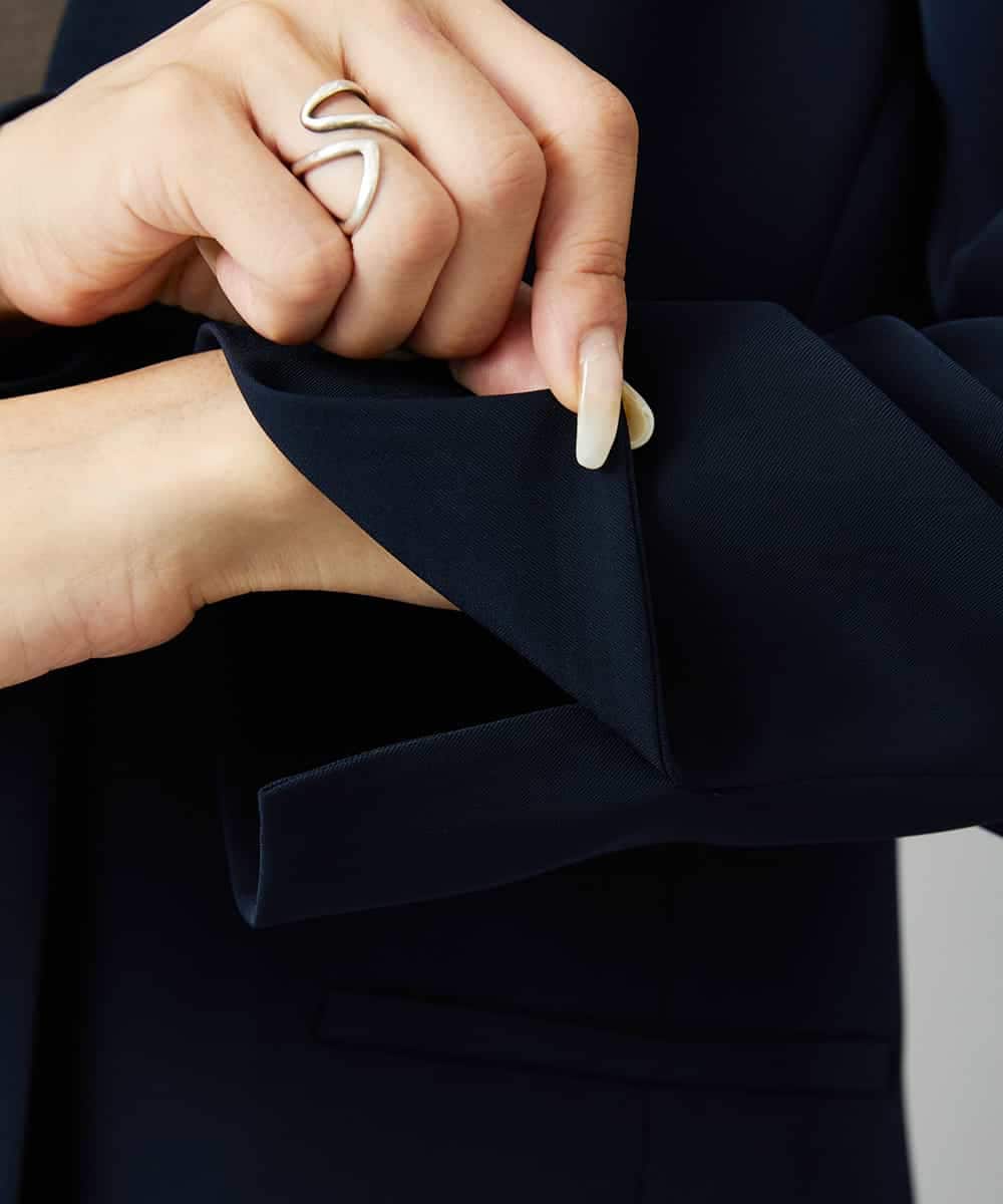 FMDAD25360 MICHEL KLEIN(ミッシェルクラン) [セットアップ対応]ノーカラージャケット ネイビー