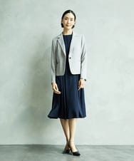 FMDAD35380 MICHEL KLEIN(ミッシェルクラン) [セットアップ対応]ノーカラージャケット グレー