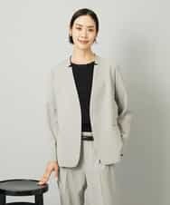 FMDAD35380 MICHEL KLEIN(ミッシェルクラン) [セットアップ対応]ノーカラージャケット グレー