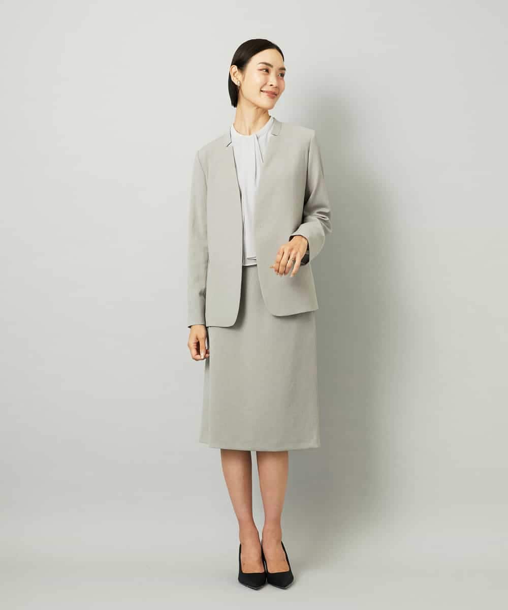 FMDAD35380 MICHEL KLEIN(ミッシェルクラン) [セットアップ対応]ノーカラージャケット グレー