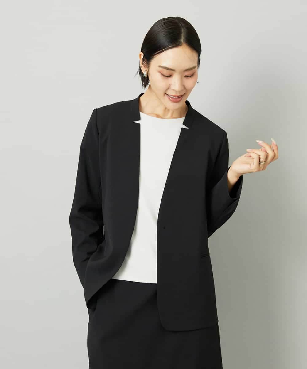 FMDAD35380 MICHEL KLEIN(ミッシェルクラン) [セットアップ対応]ノーカラージャケット グレー