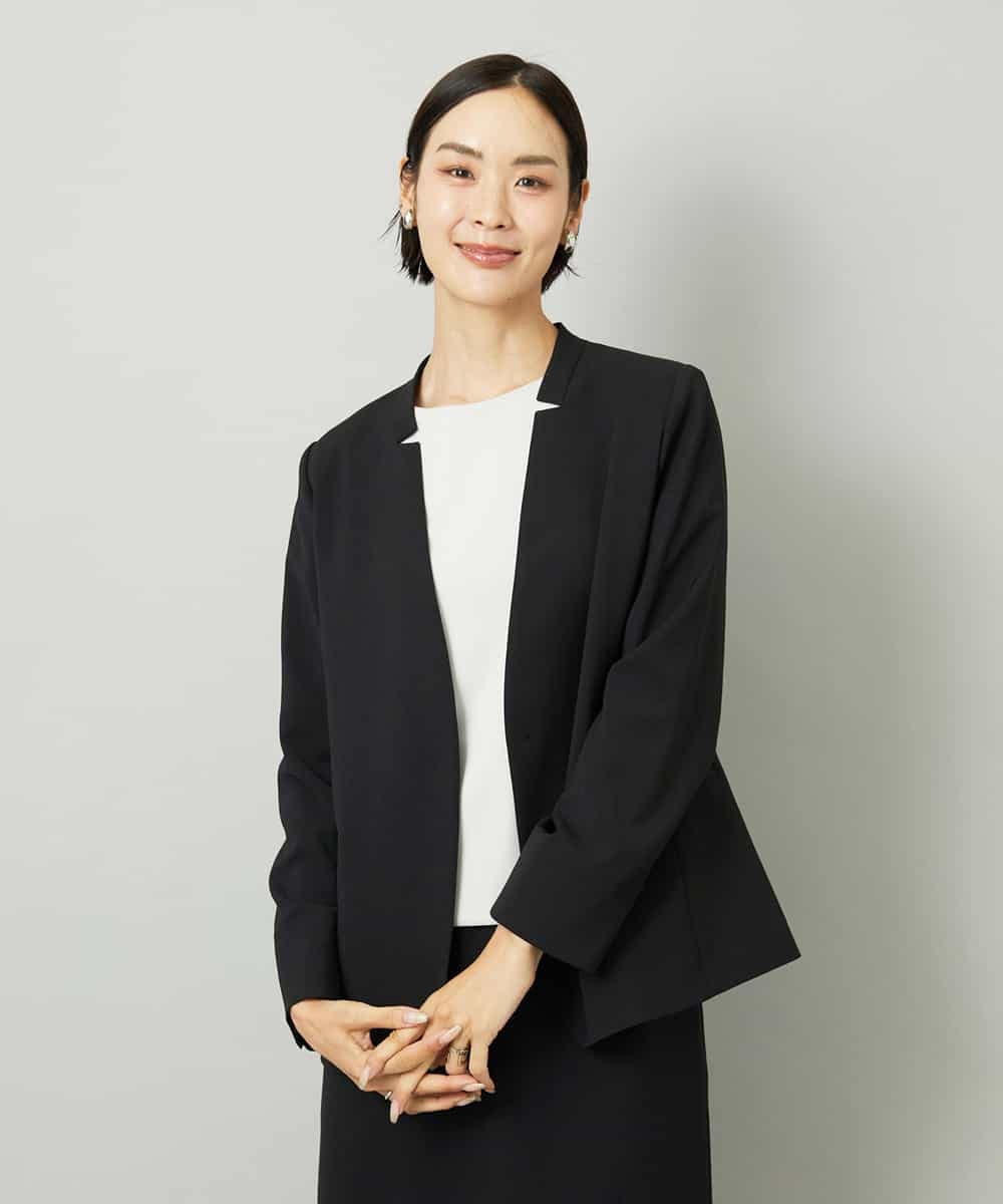 FMDAD35380 MICHEL KLEIN(ミッシェルクラン) [セットアップ対応]ノーカラージャケット グレー