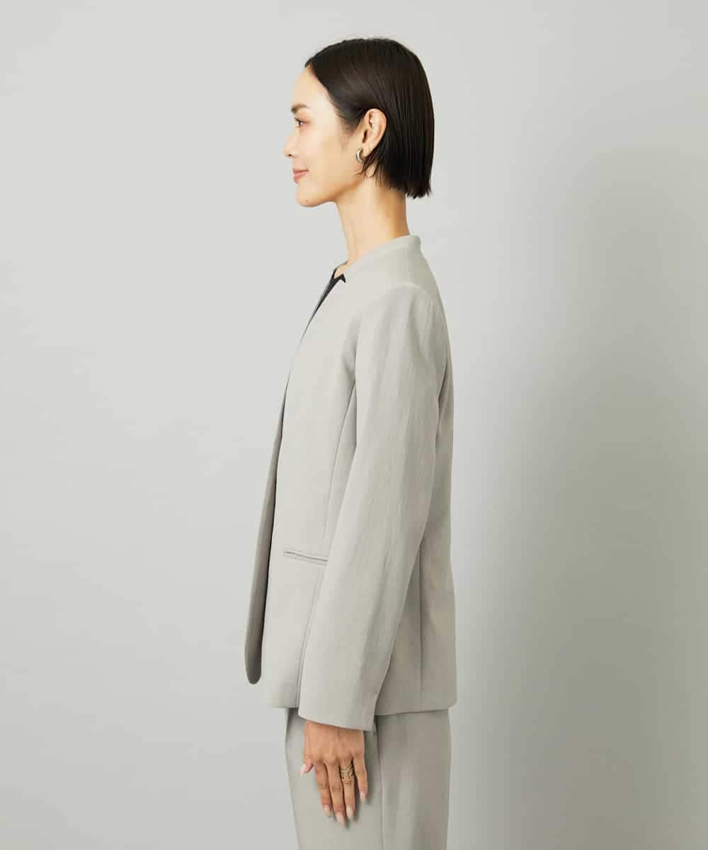FMDAD35380 MICHEL KLEIN(ミッシェルクラン) [セットアップ対応]ノーカラージャケット グレー