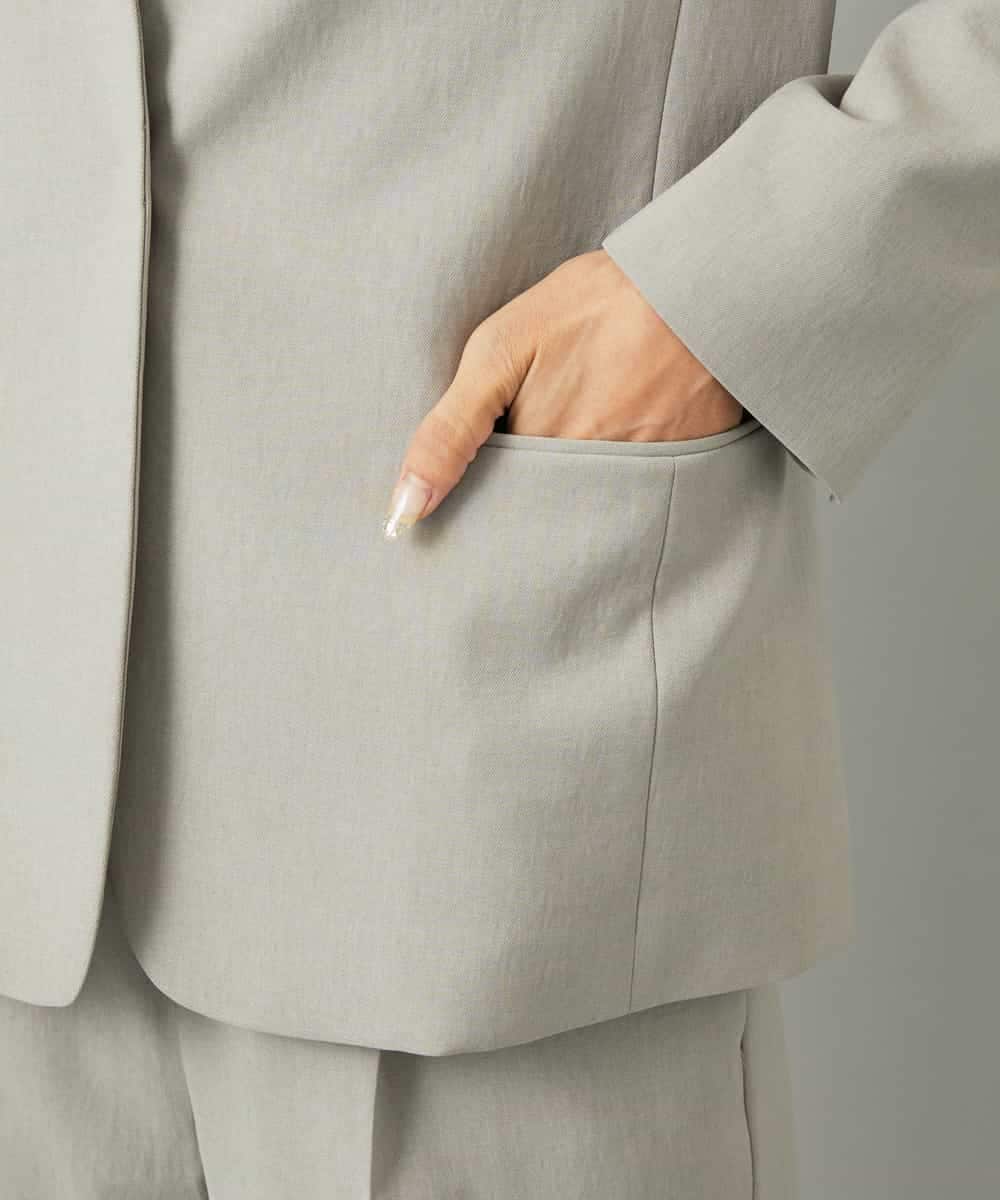 FMDAD35380 MICHEL KLEIN(ミッシェルクラン) [セットアップ対応]ノーカラージャケット グレー