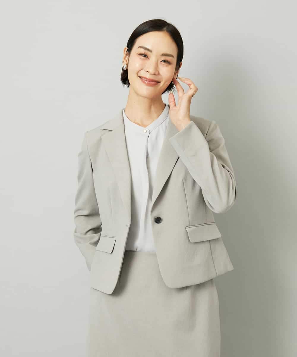 FMDAD36380 MICHEL KLEIN(ミッシェルクラン) [セットアップ対応]テーラードジャケット グレー