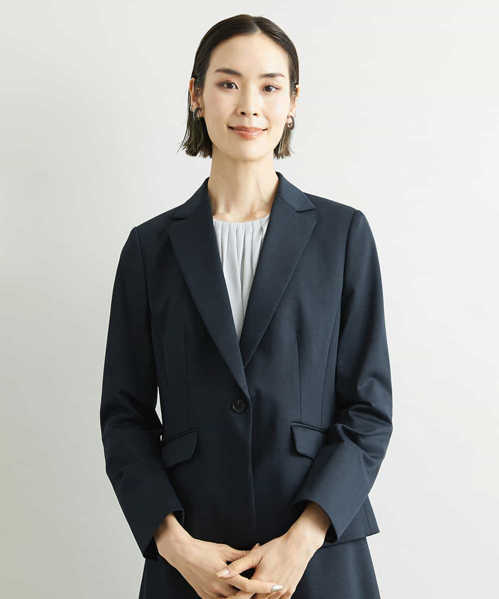 新品 UNIQLO ストレッチテーラードジャケット ネイビー 34 WOMEN