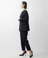 FMDAV35360 MICHEL KLEIN(ミッシェルクラン) [セットアップ対応]ストレッチツイルノーカラージャケット（総裏） ネイビー(57)