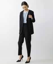 FMDAV35360 MICHEL KLEIN(ミッシェルクラン) [セットアップ対応]ストレッチツイルノーカラージャケット（総裏） ネイビー(57)