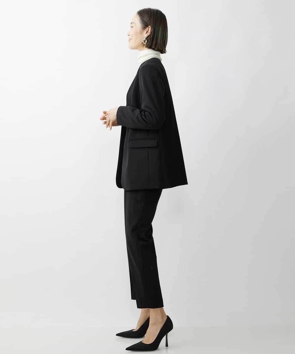 FMDAV35360 MICHEL KLEIN(ミッシェルクラン) [セットアップ対応]ストレッチツイルノーカラージャケット（総裏） ネイビー(57)