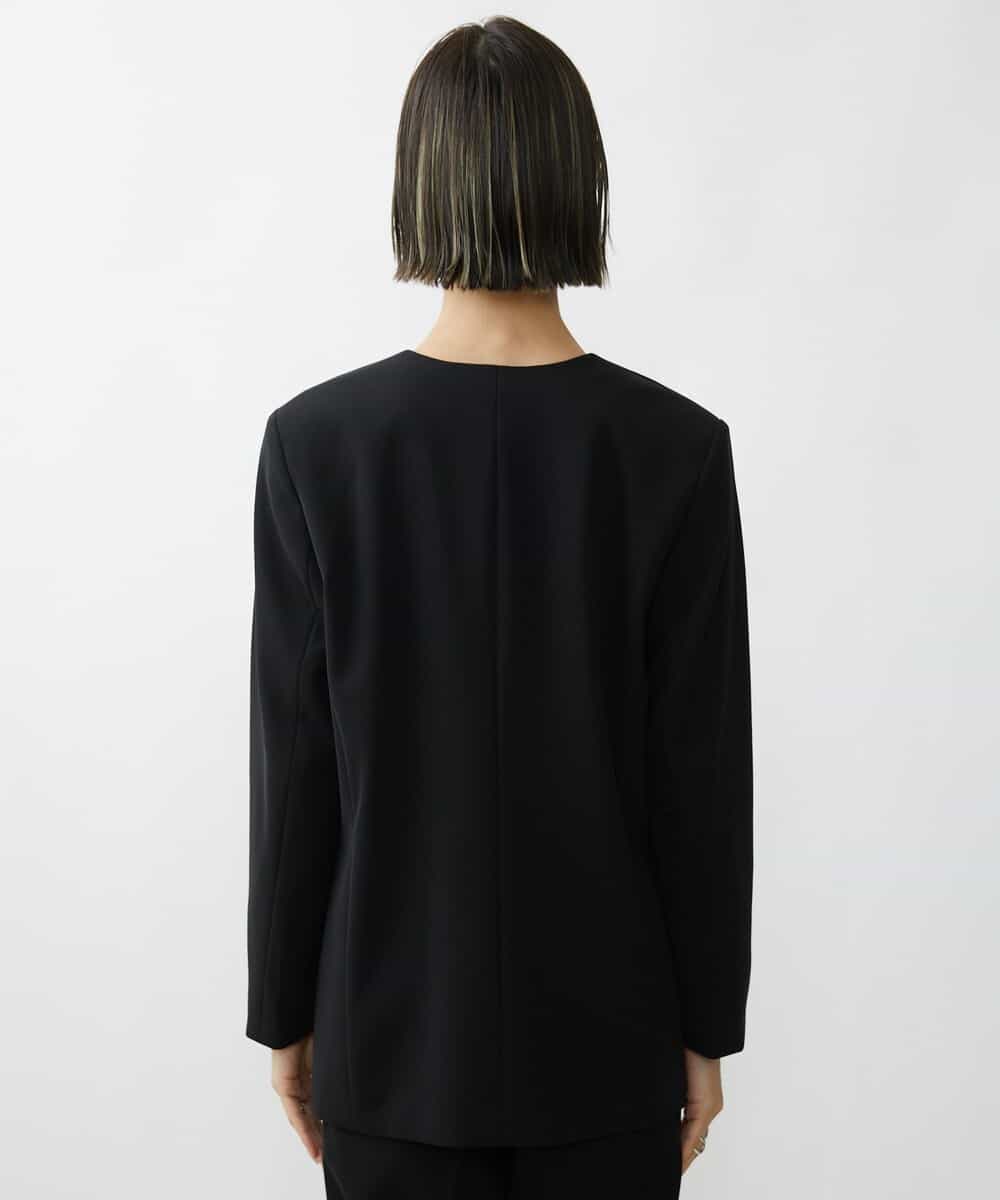 FMDAV35360 MICHEL KLEIN(ミッシェルクラン) [セットアップ対応]ストレッチツイルノーカラージャケット（総裏） ネイビー(57)