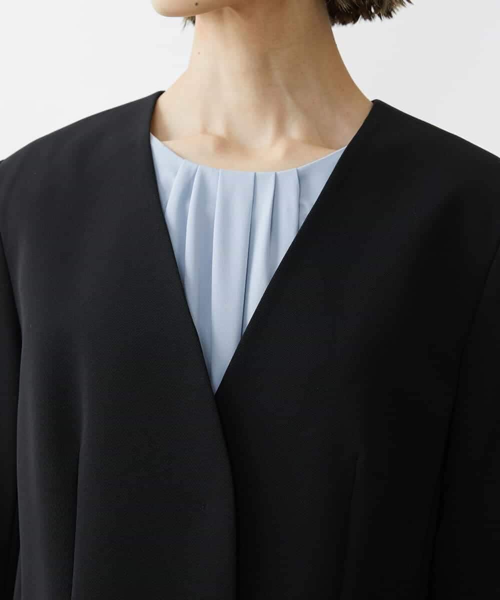 FMDAV35360 MICHEL KLEIN(ミッシェルクラン) [セットアップ対応]ストレッチツイルノーカラージャケット（総裏） ネイビー(57)