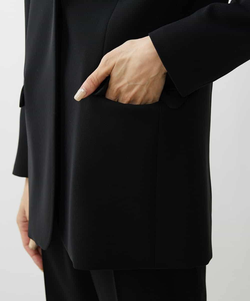 FMDAV35360 MICHEL KLEIN(ミッシェルクラン) [セットアップ対応]ストレッチツイルノーカラージャケット（総裏） ネイビー(57)