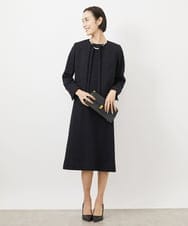 FMDDA01380 MICHEL KLEIN(ミッシェルクラン) ［セットアップ対応/洗える］ノーカラーツイードジャケット グレー