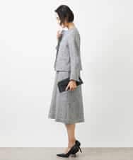 FMDDA01380 MICHEL KLEIN(ミッシェルクラン) ［セットアップ対応/洗える］ノーカラーツイードジャケット グレー
