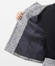 FMDDA01380 MICHEL KLEIN(ミッシェルクラン) ［セットアップ対応/洗える］ノーカラーツイードジャケット グレー