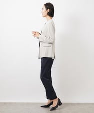 FMDDA04360 MICHEL KLEIN(ミッシェルクラン) ［セットアップ対応］ツイルノーカラージャケット(多機能素材) ライトグレー