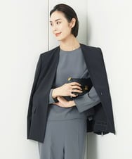 FMDDA04360 MICHEL KLEIN(ミッシェルクラン) ［セットアップ対応］ツイルノーカラージャケット(多機能素材) ライトグレー
