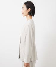 FMDDA04360 MICHEL KLEIN(ミッシェルクラン) ［セットアップ対応］ツイルノーカラージャケット(多機能素材) ライトグレー
