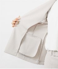 FMDDA04360 MICHEL KLEIN(ミッシェルクラン) ［セットアップ対応］ツイルノーカラージャケット(多機能素材) ライトグレー