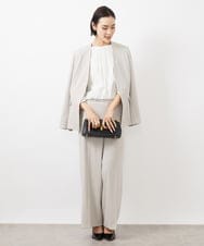 FMDDA04360 MICHEL KLEIN(ミッシェルクラン) ［セットアップ対応］ツイルノーカラージャケット(多機能素材) ライトグレー