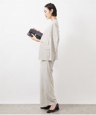 FMDDA04360 MICHEL KLEIN(ミッシェルクラン) ［セットアップ対応］ツイルノーカラージャケット(多機能素材) ライトグレー