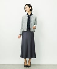 FMDDD02430 MICHEL KLEIN(ミッシェルクラン) [セットアップ対応]ファンシーツイードショートジャケット グレー