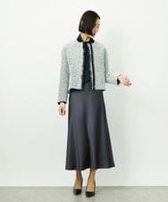 FMDDD02430 MICHEL KLEIN(ミッシェルクラン) [セットアップ対応]ファンシーツイードショートジャケット グレー