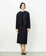 FMDDD02430 MICHEL KLEIN(ミッシェルクラン) [セットアップ対応]ファンシーツイードショートジャケット グレー