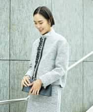 FMDDD02430 MICHEL KLEIN(ミッシェルクラン) [セットアップ対応]ファンシーツイードショートジャケット グレー