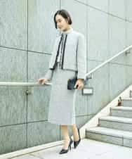 FMDDD02430 MICHEL KLEIN(ミッシェルクラン) [セットアップ対応]ファンシーツイードショートジャケット グレー