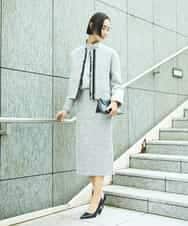 FMDDD02430 MICHEL KLEIN(ミッシェルクラン) [セットアップ対応]ファンシーツイードショートジャケット グレー